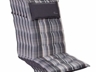 Cojín para silla de jardín (120 x 50 cm) Sylt de Homeoutfit24, respaldo alto con reposacabezas extraíble