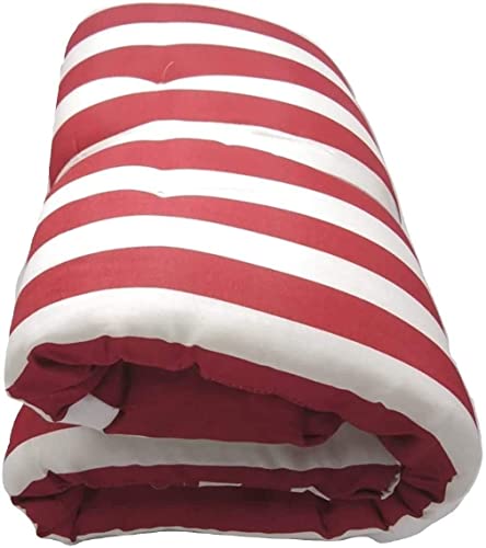 Cojín Tumbona Colchón Colchoneta Tumbona Acolchada 180 x 55 x 8 cm Classic Texturas Colchoneta para sillas de Terraza (Raya Roja)