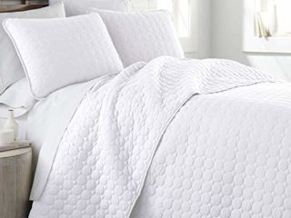 Colcha Bouti Cama 90, Multiuso para Sofá-Cubrecama con Funda Almohada para Hogar Hostelería(Blanco, Cama 90)