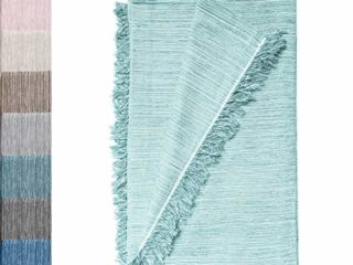 Colcha Multiusos: Plaid Sofa, Manta Foulard, Cubre Cama, Foulard para Sofas de Algodón y Otras Fibras Acabado de Calidad Fabricado en España. (Verde Agua JASP. 09, 180x260cm)