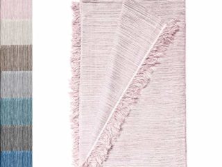 Colcha Multiusos: Plaid Sofa, Manta Foulard, Cubre Cama, Foulard para Sofas de Algodón y Otras Fibras Acabado de Calidad Fabricado en España. (Rosa Jaspeado 08, 180x260cm)