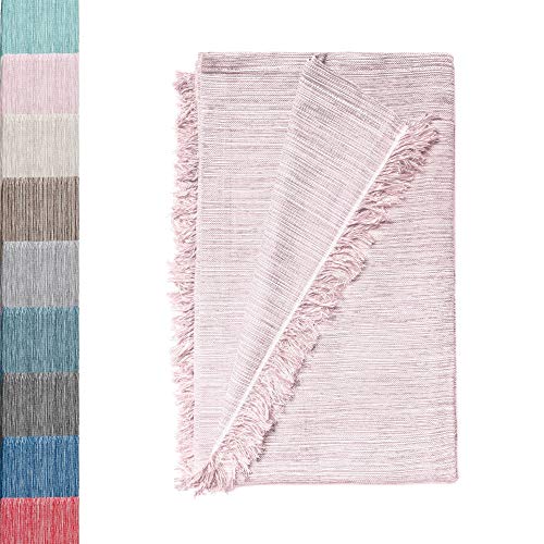 Colcha Multiusos: Plaid Sofa, Manta Foulard, Cubre Cama, Foulard para Sofas de Algodón y Otras Fibras Acabado de Calidad Fabricado en España. (Rosa Jaspeado 08, 180x260cm)