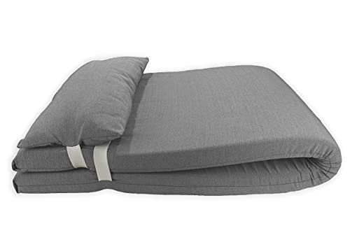Colchón para Tumbona con Cojín. Cojín 180x60x6 Desenfundable, Cómodo y Elegante. Ideal para Jardín, Piscina, Playa, Terraza y Balcón. (Gris, 1)