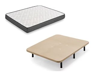 Colchón Viscosoft + Base Tapizada Beige + Juego de 6 Patas 26 cm, 135x190 cm