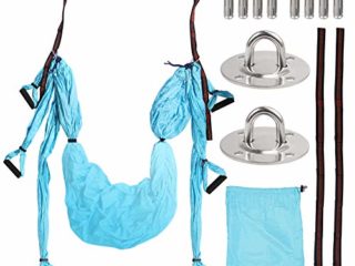 COLFULINE Columpio de Yoga aéreo Hamacas de Yoga Hamaca con Triple Costura y Agarraderas con Los Ganchos Para El Techo para Hacer Ejercicios Aéreo Fitness Yoga Anti-gravedad
