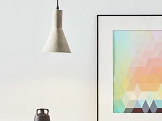 Colgante, 1 – Lámpara de techo, 1 x E27 Max. 60 W, hormigón, Gris Hormigón