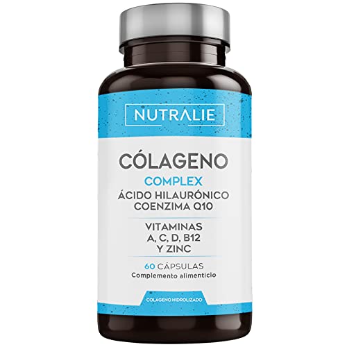 Colágeno + Ácido Hialurónico + Coenzima Q10 + Vitaminas A, C, D y B12 + Zinc | Articulaciones Fuertes, Piel Tersa y Energía | Colágeno Hidrolizado Alta Concentración | 60 cápsulas Nutralie