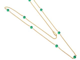 Collar de cromo verde hidro, Bola de cromo verde de 8 mm, Collar de forma redonda facetada, Joyas de cuentas de piedras preciosas, Collar de cuentas chapado en oro