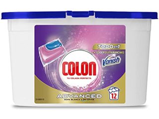 Colon Vanish Advanced Detergente para la ropa con quitamanchas, adecuado para ropa blanca y de color, Formato cápsulas - 12 lavados