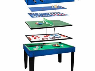 ColorBaby - Mesa multijuegos, Futbolín de madera, Mesa billar convertible, 12 juegos, Juguetes niños 6 años, Juegos de mesa, Futbolines para niños, Juegos de mesa adulto (45596)