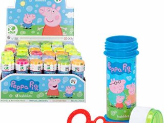 ColorBaby - Pack 36 pomperos Peppa Pig, pomperos para niños, pomperos baratos, bote pompas de jabón, juguete burbujas jabón, 60 ml, 3+, varios colores, 36 unidades