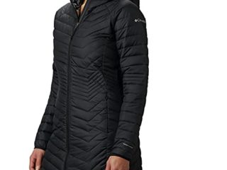 Columbia Powder Lite Mid , Chaqueta larga Mujer, Negro (BLACK), S