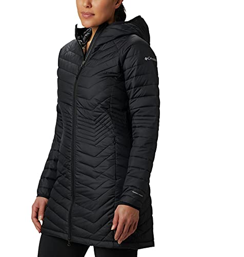 Columbia Powder Lite Mid , Chaqueta larga Mujer, Negro (BLACK), S