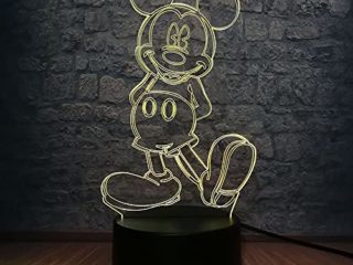 Colyya Mickey Standing - Lámpara de noche para niños, con mando a distancia, 7 colores, cambio de cable USB para niños, oficina, fiesta, exposición, etc.