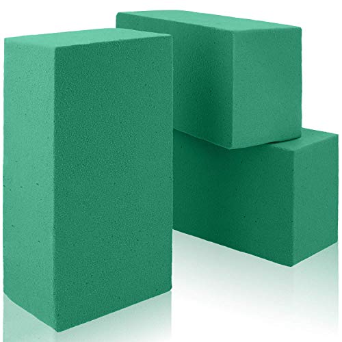 com-four® 3X Espuma Floral para Arreglos Florales - Esponja para Flores Frescas - Esponja Plug In para Hacer Manualidades para Boda y Cumpleaños (03 Piezas - Flores Frescas)