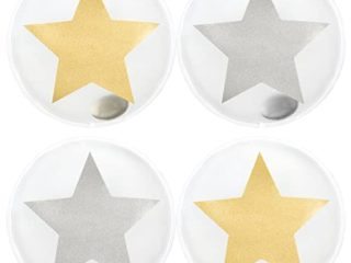 com-four® 4X Calentador de Bolsillo Reutilizable - Calienta-Manos con Estrella para Niños - Almohadilla Térmica para Días Fríos y para el Camino (04 Piezas - Estrella Grande Transparente)