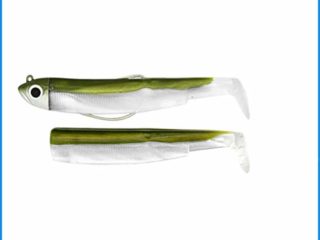 Combo de anzuelos Fiiish Black Minnow, 70 mm, (Rigged and Ready), Khaki Shore Head, 3g