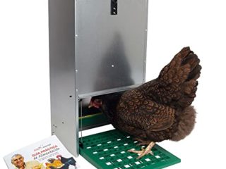Comedero automático para gallinas - Comedero gallinas antipájaros - Capacidad 20 kg - Tolva selfservice a Pedal - Incluye Guía Práctica de Alimentación de Las Gallinas