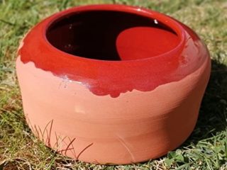 COMEDERO PARA GALLINAS Y OTRAS AVES de 17CM. De cerámica artesanal. Artesanos de España. "ENVÍO GRATIS"