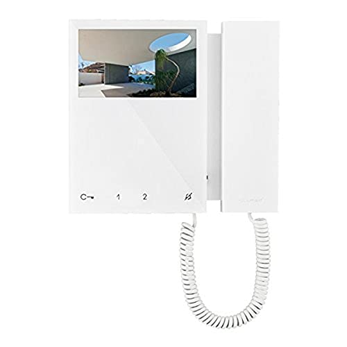 Comelit 6701 W Mini-Monitor en Colour con Teléfono, Sistema SimplebusTop, Blanco