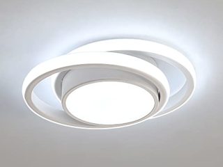 Comely Plafon Led Techo, 32W Moderna Lámpara de Techo LED, 2500LM Blanco Frío 6000K, Redondo Luz de Techo del Para Corredor Baño Cocina Sala de Estar Dormitorio Pasillo, Largo 28cm