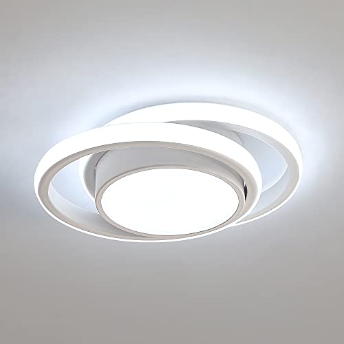 Comely Plafon Led Techo, 32W Moderna Lámpara de Techo LED, 2500LM Blanco Frío 6000K, Redondo Luz de Techo del Para Corredor Baño Cocina Sala de Estar Dormitorio Pasillo, Largo 28cm