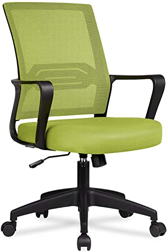COMHOMA Silla Escritoiro Silla Oficina Silla Ergonómica Silla Giratoria de Malla con Altura Ajustable, Carga de 120KG (Verde)