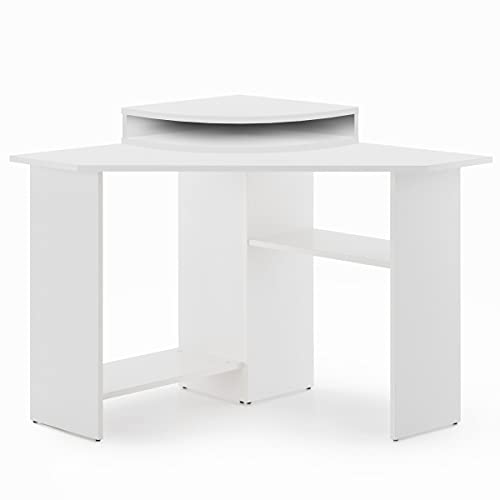 COMIFORT Escritorio en Forma de L - Mesa Escritorio Rinconera de Diseño Moderno con 3 Superficies, Diseñado en España, Mesa de Ordenador Escritorio Esquinero - CUBILLAS Blanco