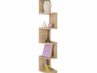 COMIFORT Estantería Rinconera - Librería de Pared para Esquina de Estilo Nórdico, Moderna y Minimalista, con 5 Baldas Robusta y Resistente, de Color Roble Sonoma