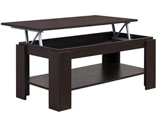 COMIFORT Mesa de Centro Elevable - Mueble con Revistero, Gran Almacenaje, Estilo Moderno, Muy Resistente, Fabricada en Europa, Color Wengué
