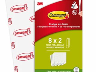 Command PH204-8EU - Tiras para colgar cuadros blancas medianas