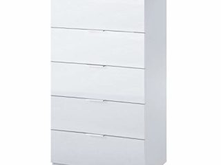 Comoda 5 Cajones, Sinfonier, Modelo Alaya, Acabado en Color Blanco Artik, Medidas: 60 cm (Ancho) x 110 cm (Alto) x 40 cm (Fondo)