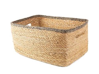 Compactor RAN10557 Cesta Grande Fibra Natural Color Yute, Negro y marrón, L