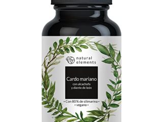 Complejo de cardo mariano, alcachofa y diente de león – 120 cápsulas – Alta dosificación con 80 % de silimarina – Sin estearato de magnesio, vegano