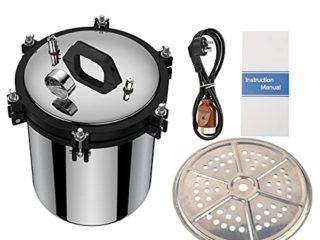Compras Locas Esterilizadores de autoclave de vapor a presión de doble calentamiento de 18L, esterilizador de vapor, acero inoxidable 220 V para autoclave de vapor Esterilización a presión de autoc
