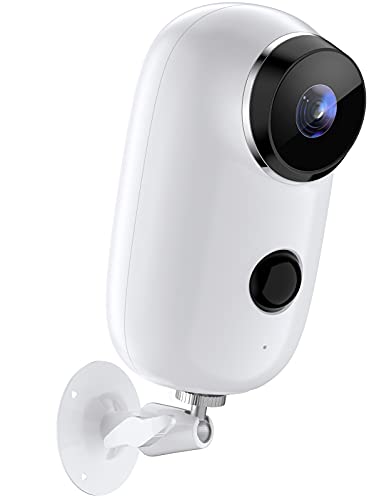 (con Panel Solar) Camara Vigilancia WiFi Exterior Inalámbrica con Batería Recargable, Cámara IP 1080P con Detección de Movimiento PIR, HD Visión Nocturna, Audio Bidireccional,Prueba Agua de IP65
