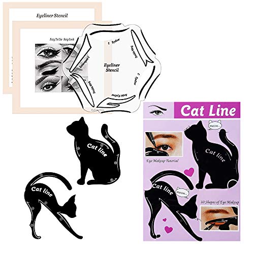 Conjunto Modelo de Eyeliner para el Eye-Liner Parfait por Blissany, Cat ojos, ojos Stencil 16 Styles, Double Wing, Extravagant Cat, Arabic Eyeliner de 2 piezas