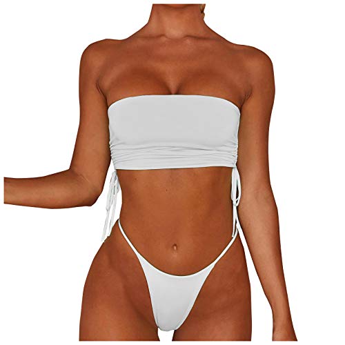 Conjuntos De Bikini Sexy Mujer Trajes De Baño De Tres Dos Piezas Cuello Halter Tirantes con Bañador Natacion Shorts Bano Braga Thong Bikini Talle Alto Bikini Push Up Bra