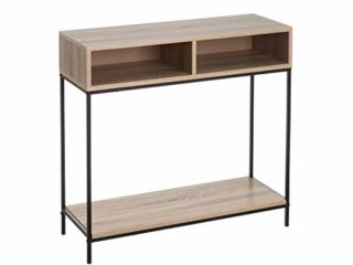 Consola Auxiliar Moderna Negra de Metal de 75x80x30 cm - LOLAhome