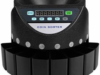 Contador de Monedas Euro Profesional, 170 Monedas por Minuto, Clasificador de Monedas con Pantalla LED de 7 Dígitos, Máquina de Conteo de Monedas con 8 Cajas de Recolección de Alta Precisión