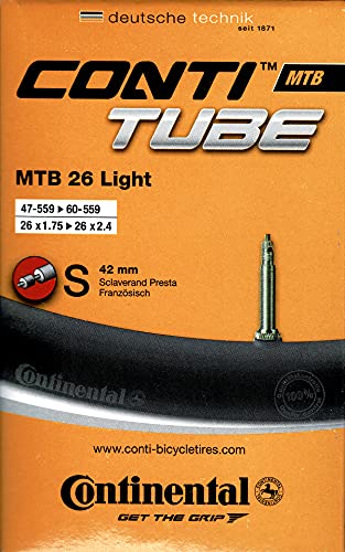 Continental Cámara MTB 26" x 1.75-2.50 Light, válvula Presta (Fina), 42 mm, Unisex, s42, (47/62-559)