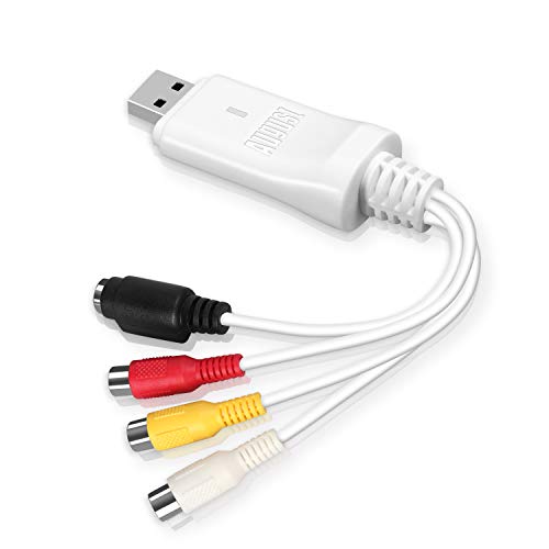 Convertidor Video Audio, VHS a Digital o DVD Video Grabber - August VGB300 - Capturadora Grabador VHS VCR Hi8 Video a Digitalizadora Compatible con Windows y Mac - Plug & Play