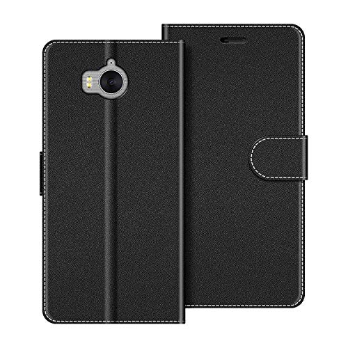 COODIO Funda Huawei Y6 2017 con Tapa, Funda Movil Huawei Y6 2017, Funda Libro Huawei Y6 2017 Carcasa Magnético Funda para Huawei Y6 2017, Negro