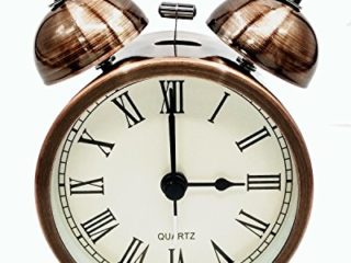COOJA Vintage Reloj Despertador de Doble Campana con Sonido Fuerte, Alarma Despertador sin Tic TAC Silencioso Analogico Despertadores de Viaje para Infantil Juvenil Niña (3 Pulgadas)