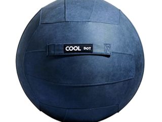 COOLDOT Bola de Yoga para Adultos Pelota Asiento Silla con Cubierta Funda y Asa Incluye Pelota de Ejercicio Bombín Inflador para Casa Oficina Pilates con Tratamiento Antibacteriano (Azul, D65)