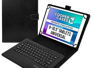 Cooper Infinite Executive Funda con Teclado para Tablets 9, 9.7, 10, 10.1, 10.2 y 10.5" | Universal Inalámbrico Bluetooth con Teclas de Acceso Rápido
