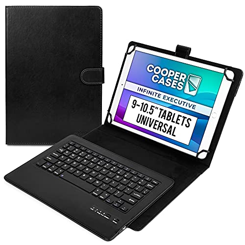 Cooper Infinite Executive Funda con Teclado para Tablets 9, 9.7, 10, 10.1, 10.2 y 10.5" | Universal Inalámbrico Bluetooth con Teclas de Acceso Rápido