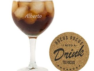 Copa Havana de 62 cl Personalizada con Nombre y Posavasos de regalo· Copa de Combinado en forma de Balón perfecta para cualquier Bebida · Ideal como para amigos y familiares