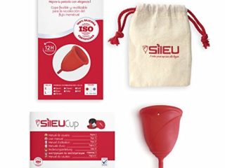 Copa Menstrual Sileu Cup Rose - Modelo de iniciación sencillo de colocar - Ayuda a prevenir infecciones urinarias y la cistitis - Talla L, Rojo, Flexibilidad Standard