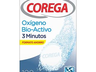 Corega Oxígeno Bioactivo, Tabletas Limpiadoras para Prótesis Dentales, Férula Dental y Ortodoncia, 3 Minutos, 108 Tabletas